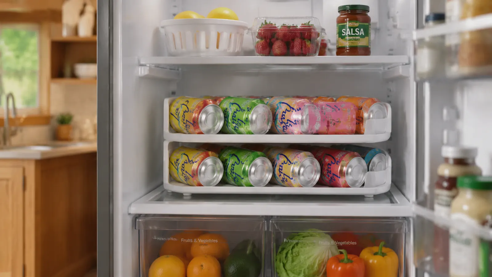 My Fridge Had Cans Rolling Everywhere Every Single Week Until I Spent $27 on This Rack